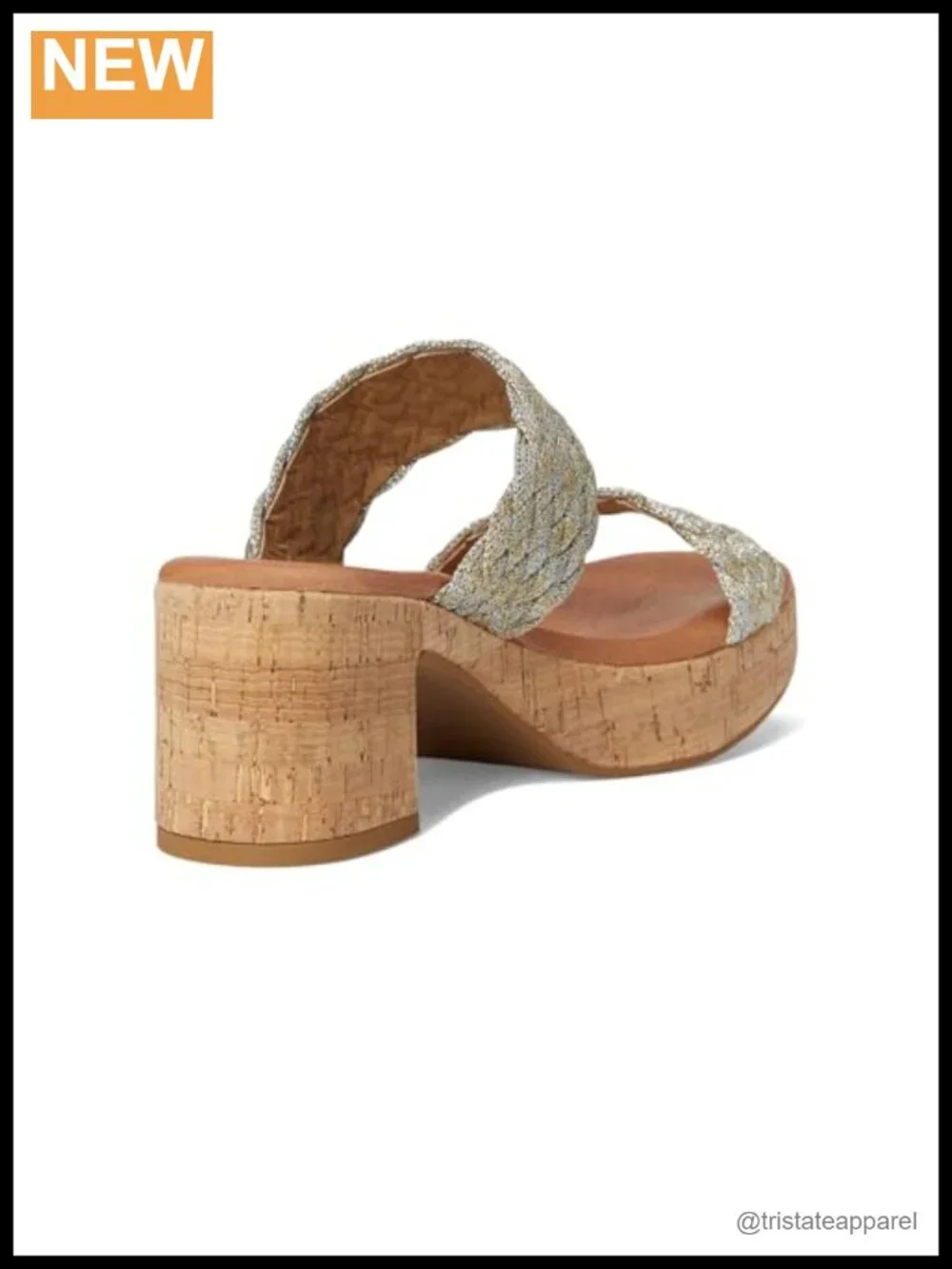 André Assous Cairo Platform Heeled Sandals Cork Leather